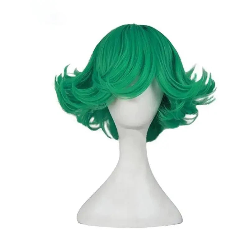 Anime One Punch Man Senritsu no Tatsumaki Cosplay Wig 30cm Short Curly Wavy Heat Resistant Synthetic Hair Wigs