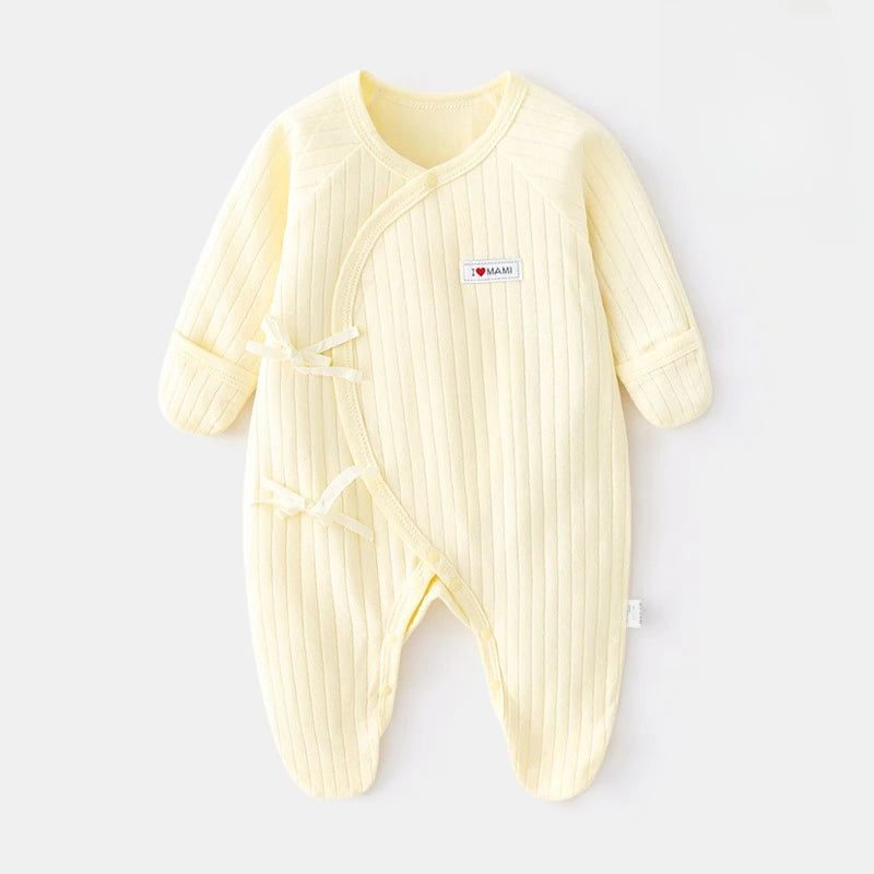 Somenie Baby Long Sleeve Onesie 100% Cotton  Unisex Newborn Cute Bear Head Embroidery Romper Gift For Boys Girls Baby 1-3-6-9M