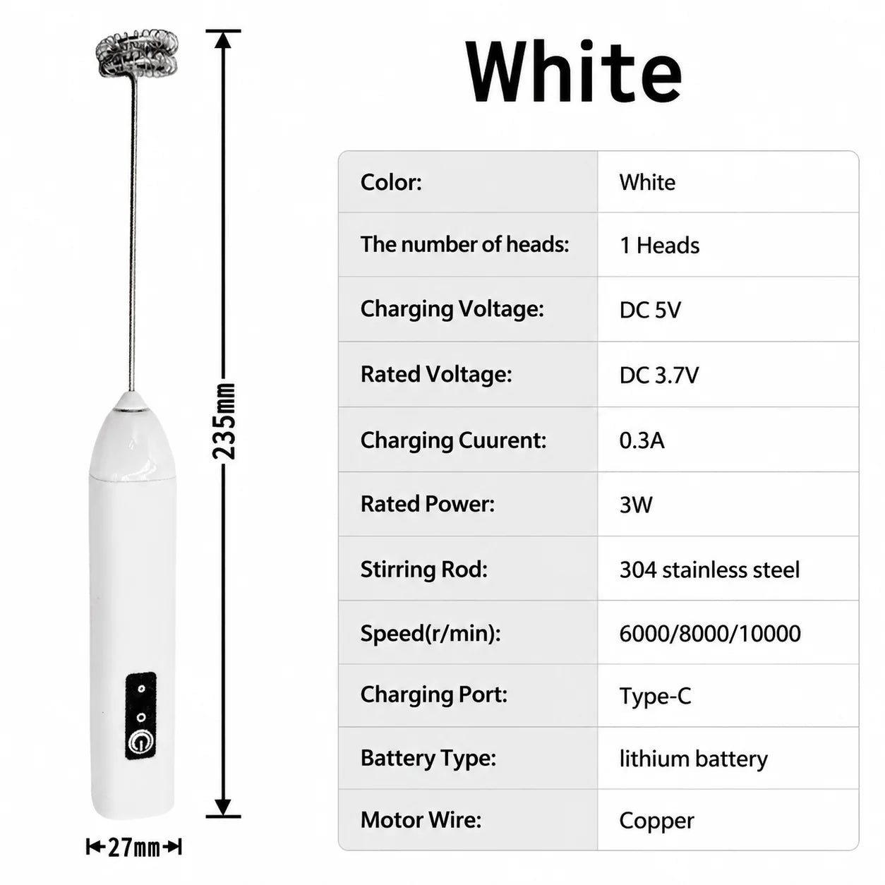 Handheld Electric Milk Frother Mini Coffee Foam Maker Portable Milk Whisk Mixer for Home Latte Cappuccino