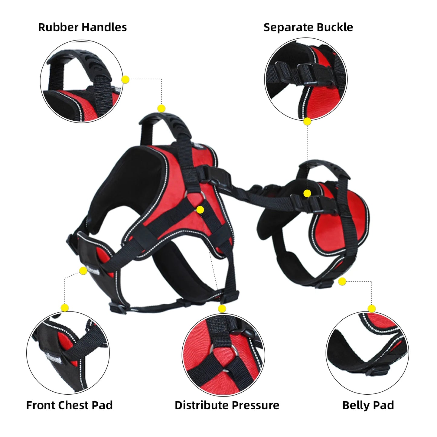 Wholesale Manufacturer Pet Harness Dog Sling for Back Legs Walk and Travel Lift Straps Large Lifting up Dog Harness