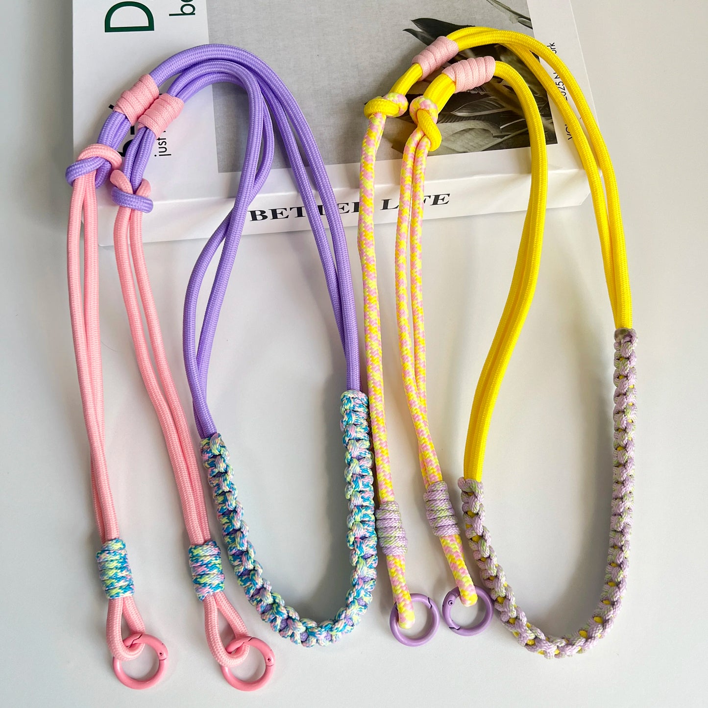 Hand Woven Fried Dough Twists Lanyard Fixed Card Color Contrast Diagonal Shoulder Lanyard Mobile Phone Lanyard Durable Lanyard