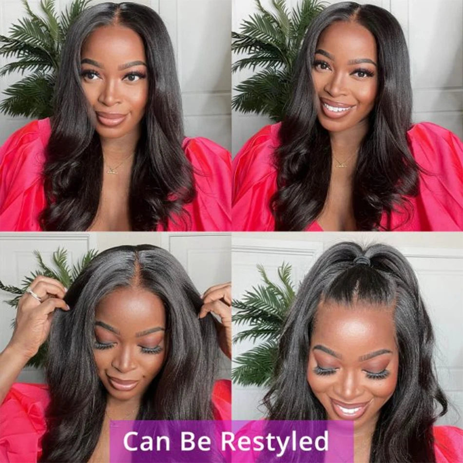 Kinky Straight V Part Wig Human Hair For Women with Drawstring 250% Density Upgrade Glueless U Part Wig No Leave Out No Sew In