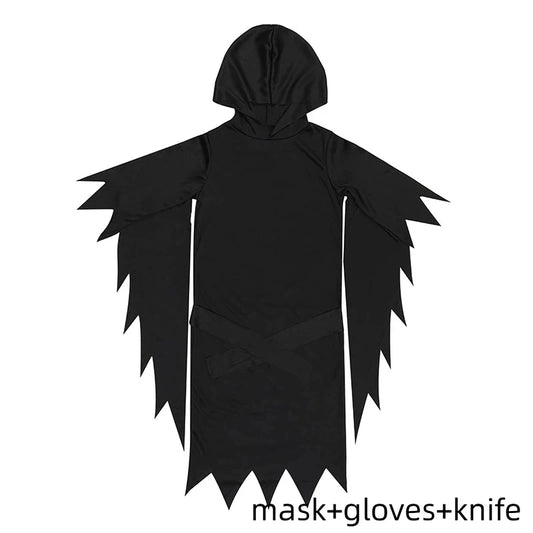 Kids Scream Costume Children Fancy Dress Halloween Party Horror Death Ghostface Costume Boys Teens