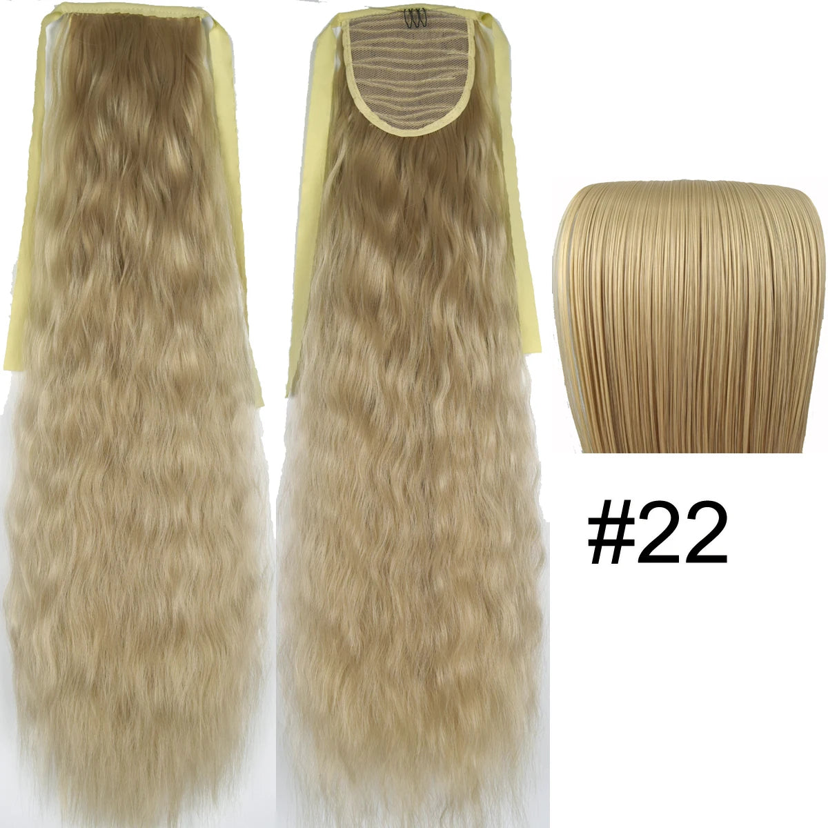 TOPREETY Synthetic Fiber Heat Resistant Kinky Ribbon Ponytail Extensions 3007