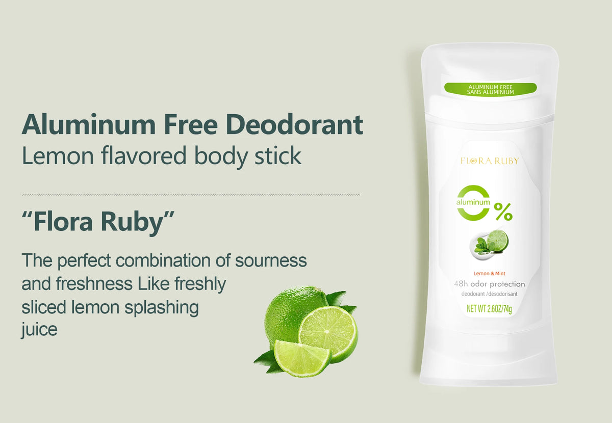 2PCS/Set Body Odor Remover，Deodorant stick，Aluminum Free，48H Natural Flower Scent Deodorize, Long Lasting and Refreshing Dryness