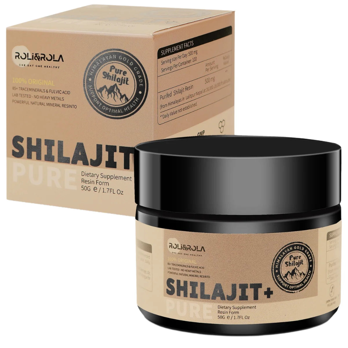 ROLI&ROLA 3/6/9 Pack *50g Pure Shilajit Resin with 85+Trace Minerals Fulvic Acid Edible Dietary Supplement for Men and Women