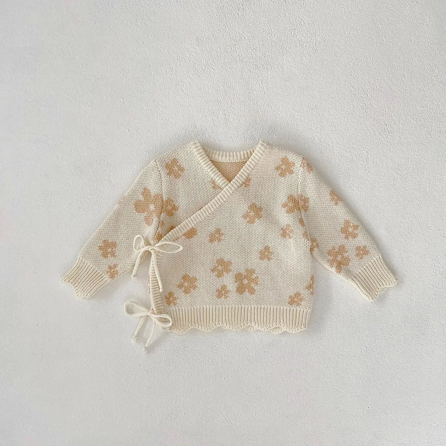 Baby Clothing 2025 Autumn Winter New Fashionable Casual Simple Sweet Floral Jacquard Coat Knitted Pants Hat Socks Kids Clothes