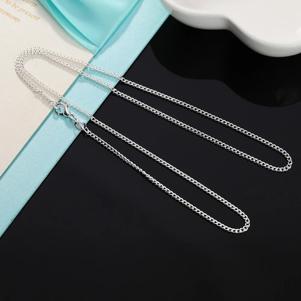 925 Sterling Silver classic 2MM chain Necklace for Women Men 16-30 Inches high quality fashion party wedding Jewelrys gifts