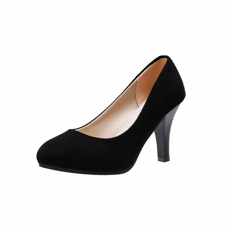 Spring Comfortable Professional Shoes Work Shoes Smart Casual Interview Shoes Women's Shoes Small Leather Shoes Medium Heel Blac