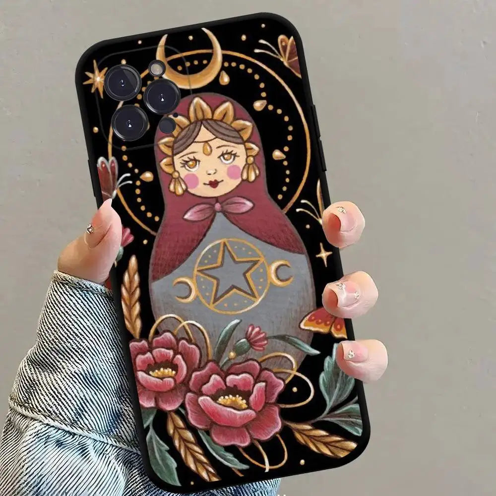 Russian Traditional Pattern Phone Case TPU Phone Case For Iphone17 Air 16 15 14 13 12 11 Pro Max Plus Cover Case