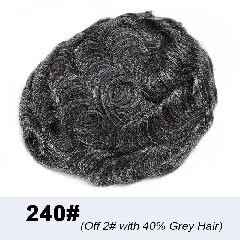 100% Density Full Lace Male Hair Prosthesis Swiss Thin Lace Men's Wig Natural Hairline Human Hair Man Hair System Wigs For Men