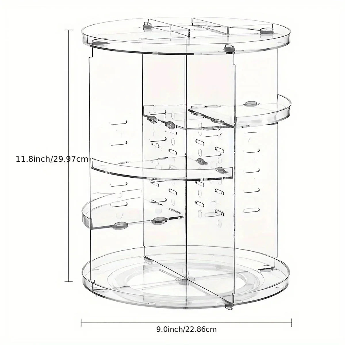 360° Rotating Cosmetic Storage Box Transparent Multi-Layer Organizer Suitable for Lipsticks,Makeup Brushes,and Skincare Products
