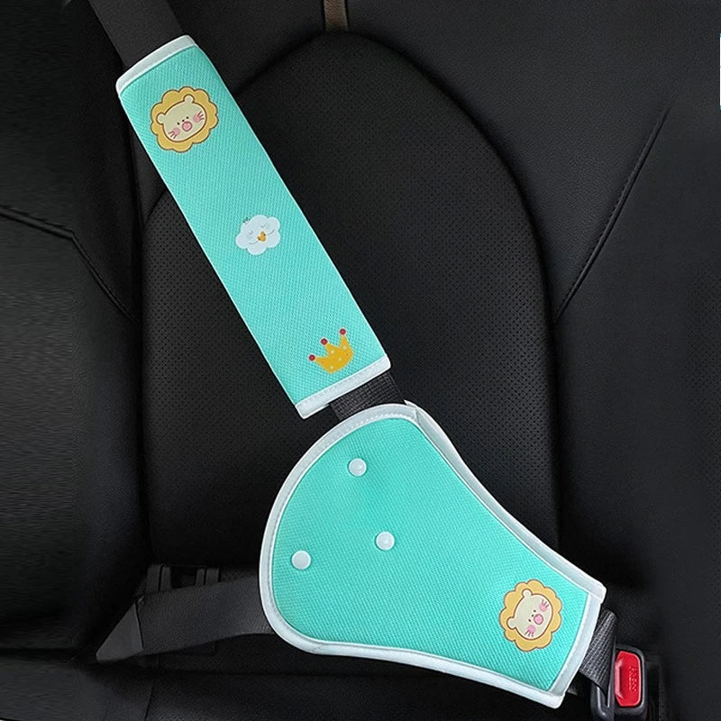 Universal Cartoon Car Seat Belt Cover Set Adjustable Car Safety Belt Cover Shoulder Pad for Kids Adults Car Interior Accessories