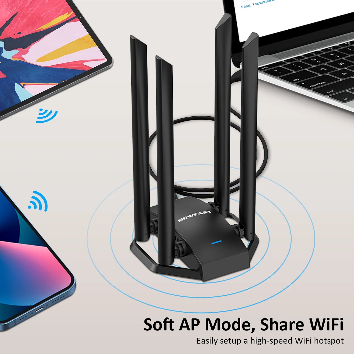 Comfast Wifi USB Adapter Dual Band 2.4G&5Ghz Wireless WiFi Receiver Transmitter USB3.0 Dongle Network Card For Win XP/7/8/10/11