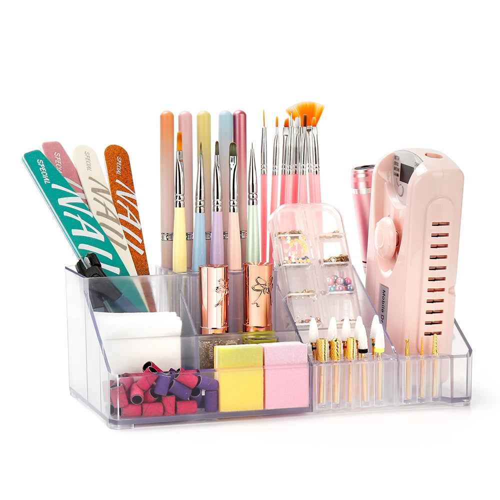 Acrylic Storage Rack Nail Art Tools Organizer Nail Salon Display Rack Large Capacity Storage Box Gel Polish Cosmetic Drawer