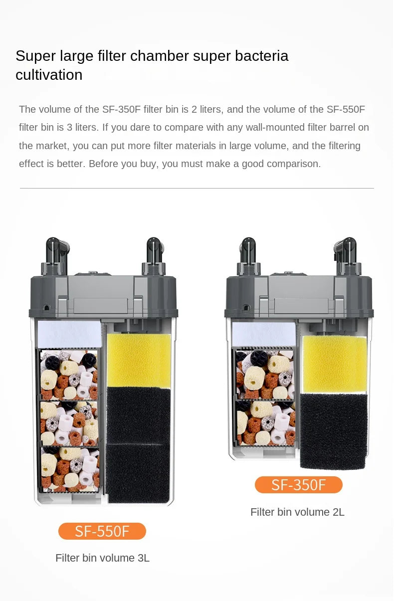 220V SOBO fish tank filter wall-mounted filter barrel three-in-one external filter small grass tank external circulation pump