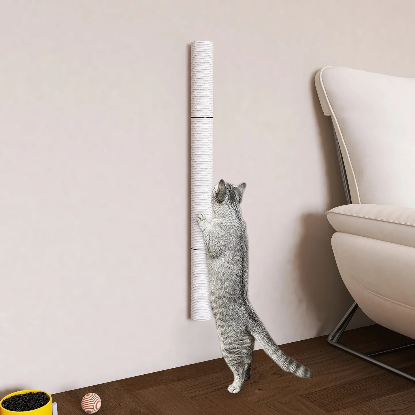 Wall-Mounted Cat Scratching Post with Sisal Rope & Climbing Ladder – Interactive Play Toy for Indoor Cats of All Sizes