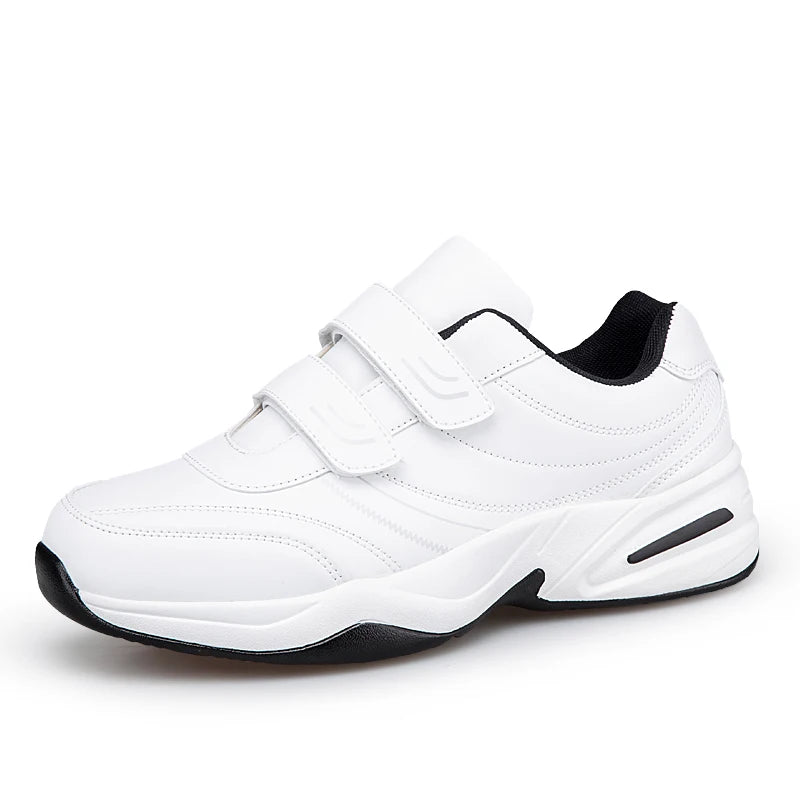 Large Size 48 White Casual Sneakers Men Comfy Leather Lightweight Men's Sports Shoes Outdoor Non-slip Walking Shoes Man Trainers