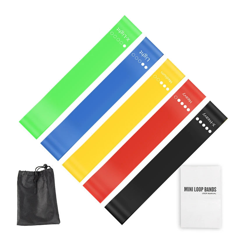 5Pcs TPE Resistance Bands Set with Storage Bag & Manual, Elastic Exercise Bands for Yoga Pilates Strength Training Home Gym