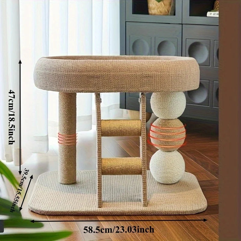 Multi-Level Cat Tree Tower with Scratching Posts & Cozy Perch - Durable Sisal Rope Cat Climber for Indoor Cats, Space-Saving