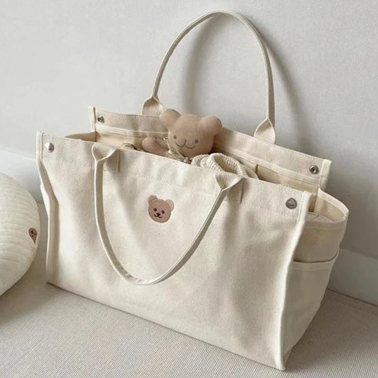 Large Capacity Mommy Bag Baby Diaper Bags Newborn Nappy Feeding Bottle Canvas Storage Pouch Fashion Mom Handbags Stroller Bag