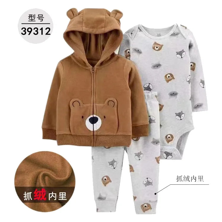 3-piece Suit Summer Baby Clothes Sets Baby Short Sleeve Shorts Cover Clothes Cute Girls Bebe Children Cotton 100% Clothing 6-24M