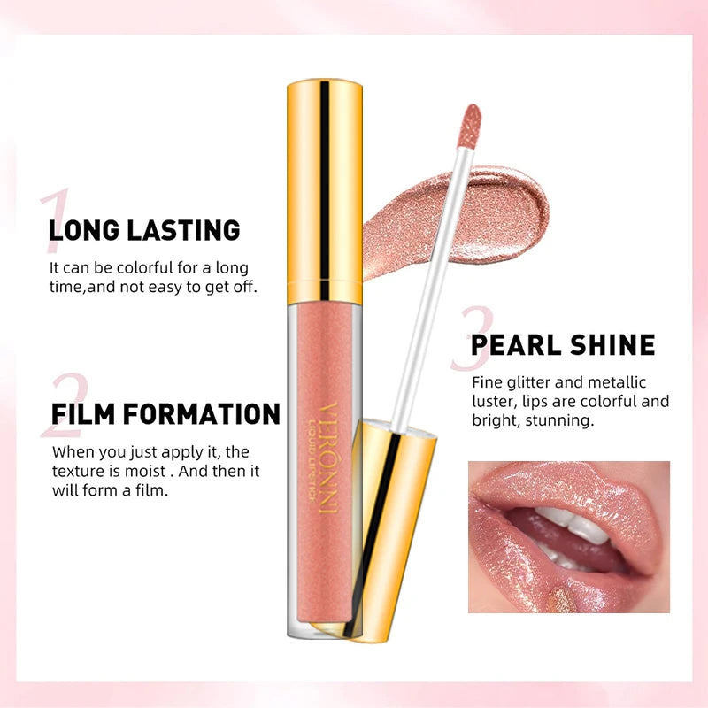 10 Colour Diamond Shimmer Lip Gloss Set,Glitter Shimmer Makeup Long Lasting lipsticks Makeup, Smudge Proof Lip Glaze Valentine's
