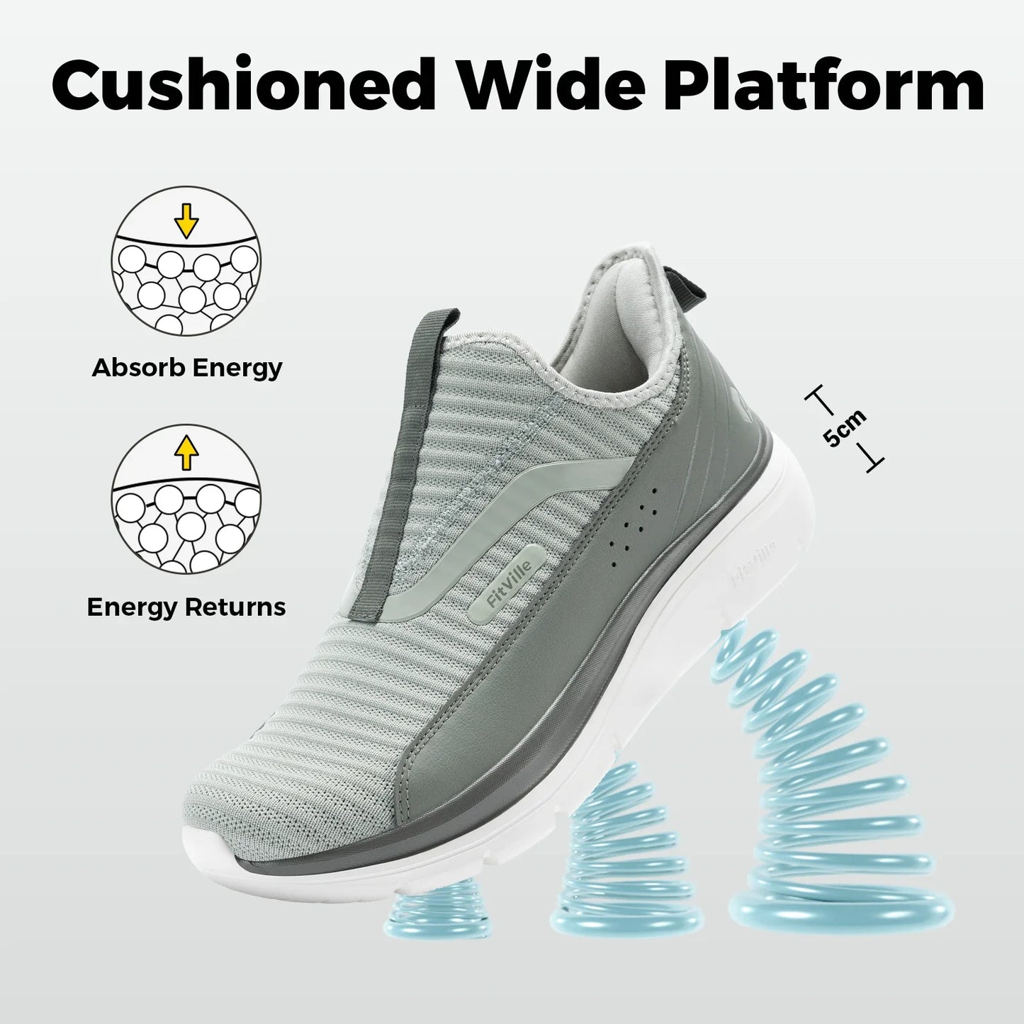 Fitville Wide Men'S Sport Shoes Fitness Walking Shoes Lightweight Breathable For Outdoor Casual Sports Running Shoes Sneaker