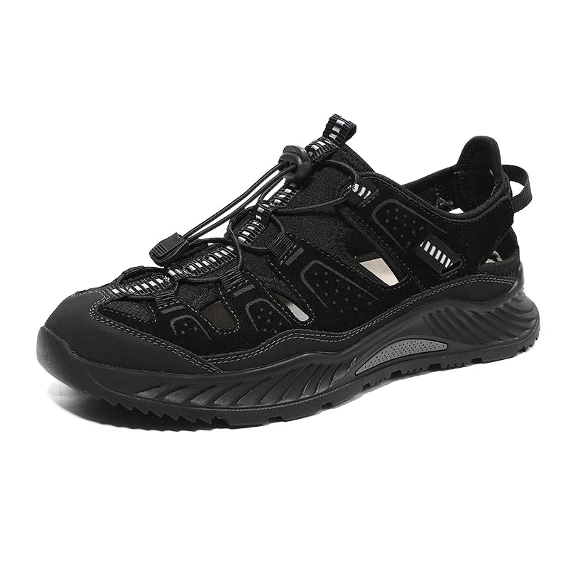 Outdoor Men's Leather Sandals Non-slip Men's Casual Sneakers Comfortable Beach Sandals Summer Men's Breathable Wading Shoes