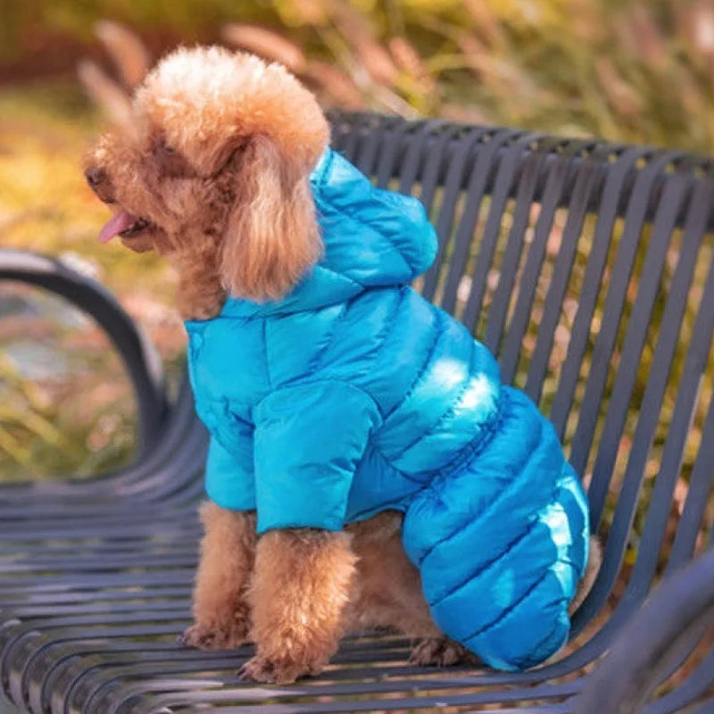 Winter Dog Jumpsuits Warm Soft Dog Clothes Padded Cotton Puppy Down Jacket Fashion Solid Cat Jumpsuit Coat Chihuahua Pet Clothes