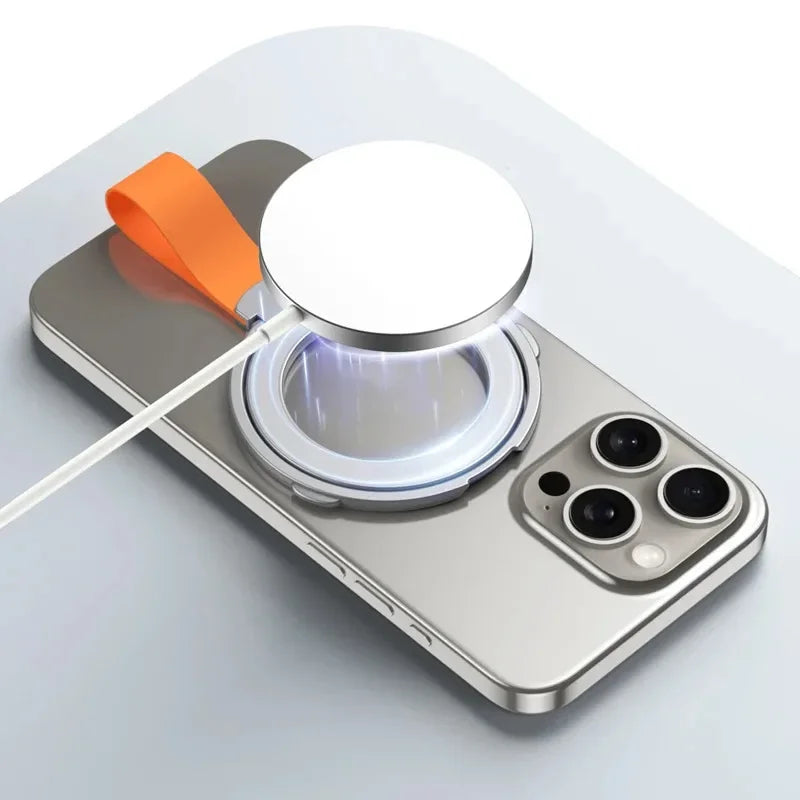 Magnetic Phone Ring Holder for iPhone Series MagSafe Stand Ultra-thin Folding Can Charge Wirelessly Grip With Lanyard Universal