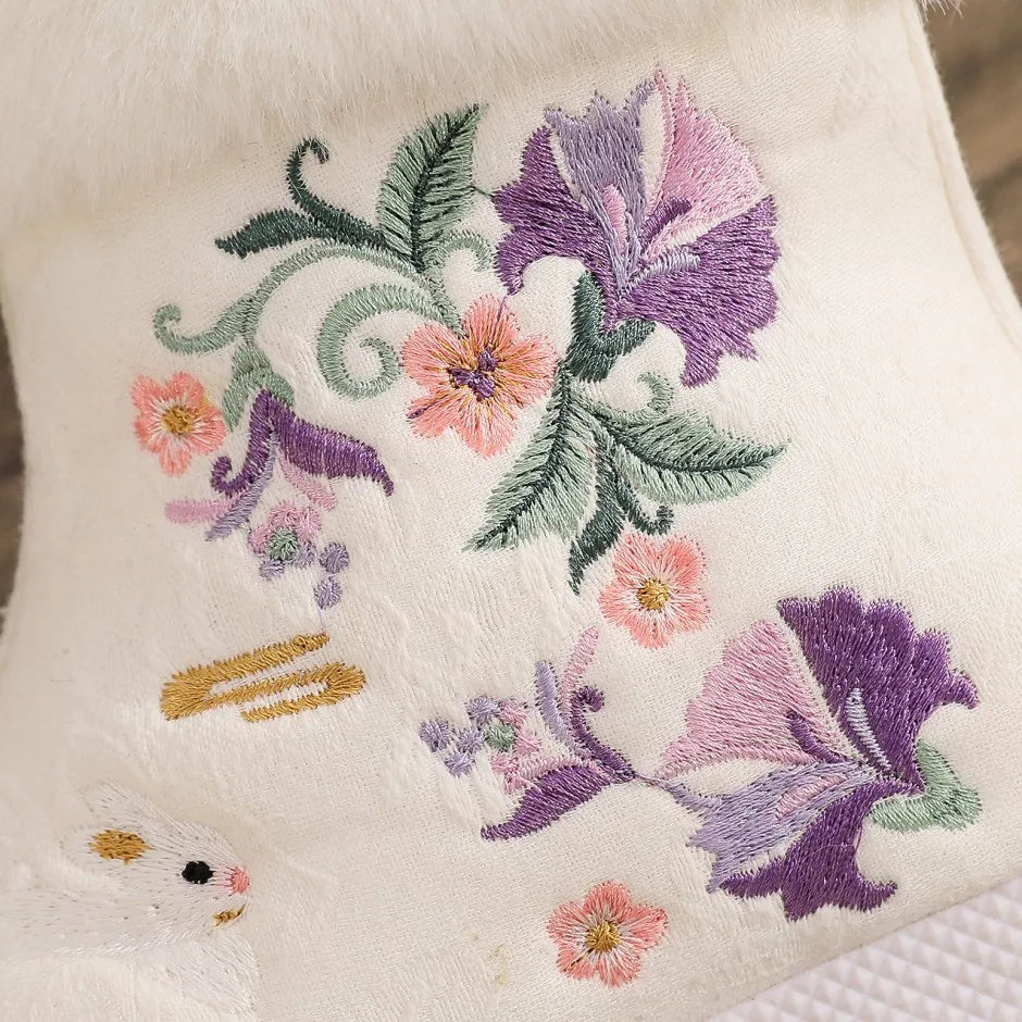 Winter Fashion Shoes Embroidered Fur Boots For Woman Bota Ancient Costume Botines Para Mujeres Hanfu Women's Boots Botas Mujer