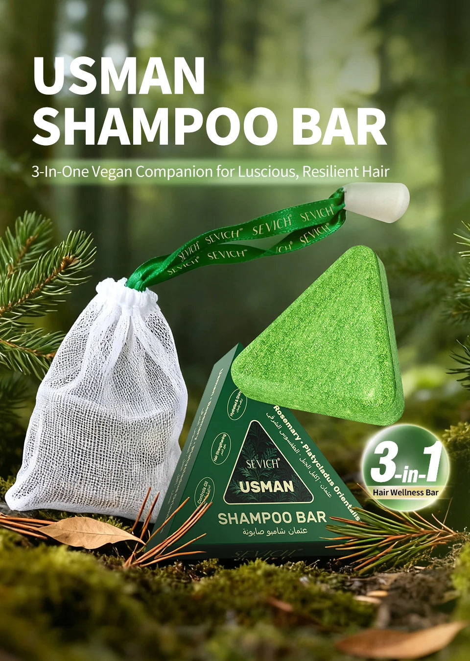 120g Usman Grass Soap Natural Herbal Hair loss treatment Strengthen Hair Roots Growth Shampoo Bar Solid Shampoo Bar Hair Care