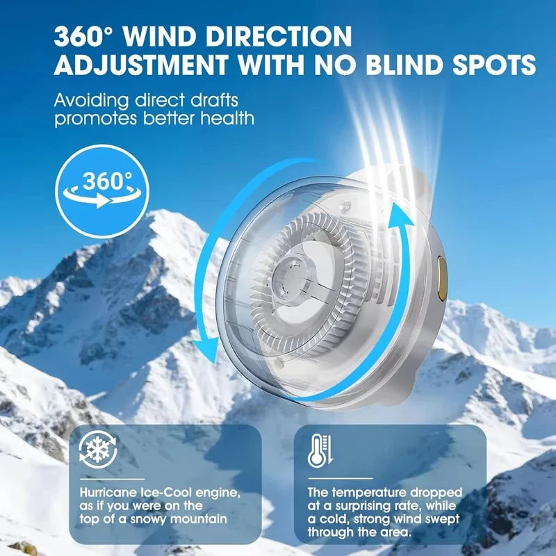 Silent Mini Bladeless Fan Electric Small fan Clip on Shirt Waist Portable Mini Bladeless Fans 3-Speed For Outdoor 2026