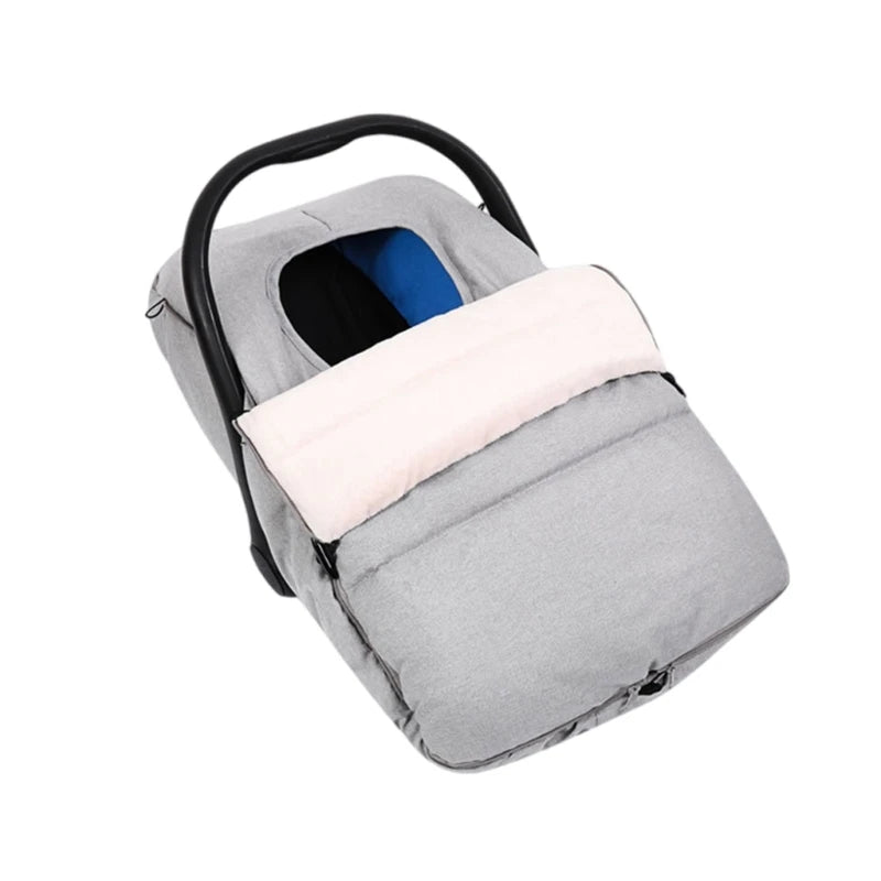 Plush Fleece Baby Car Seats Cover For Winter Warmth Infant Canopy Sleeve Case
