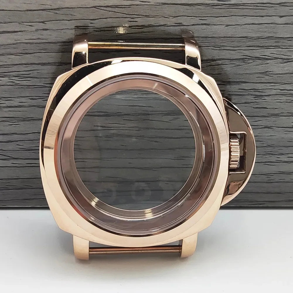 For Panerai Style 40mm Stainless Steel Watch Case with Crown Guard Bridge, Fit NH35 NH36 Movement, Watch Mod Parts