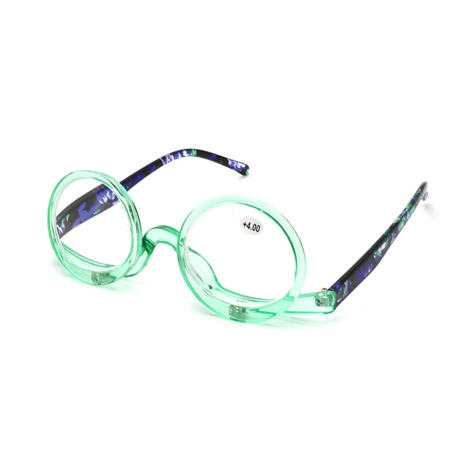 NONOR Makeup Readers Flippable Dual Lens Fashion Reading Glasses for Women Eyeglasses Diopter +1.0 +1.5 +2.0 To +4.0