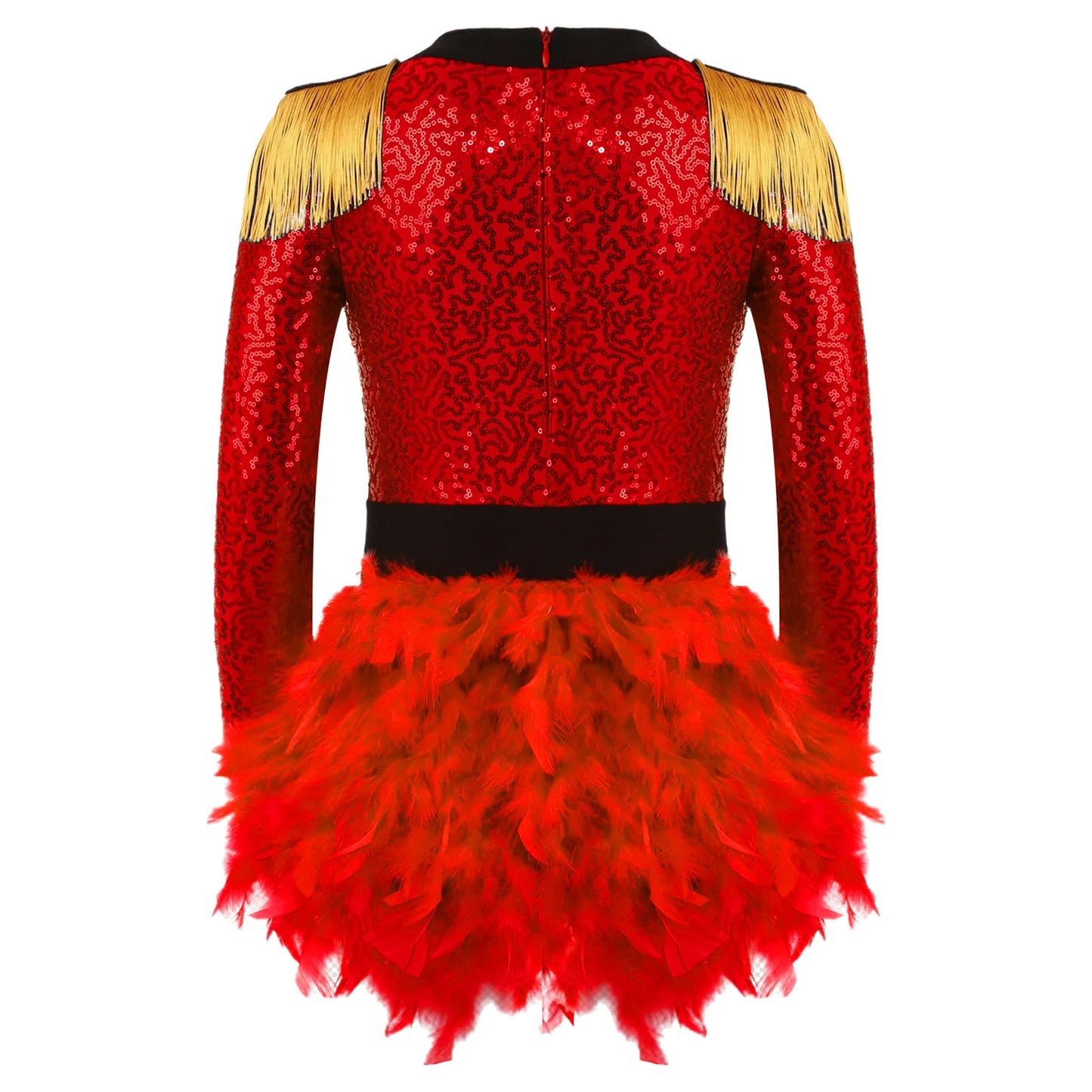 Halloween Costume Romper Circus Ringmaster Cosplay Carnival Party Shiny Sequins Leotard Dress Drum Majorette Magician Dress Up
