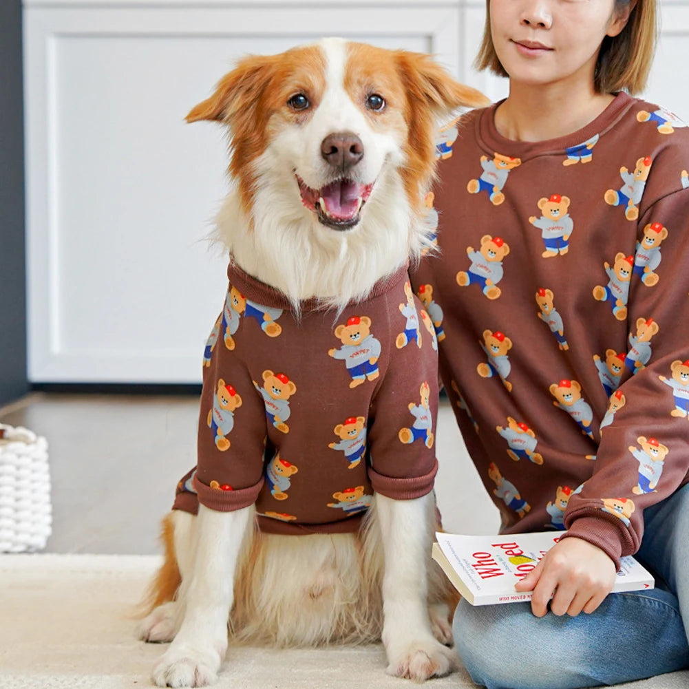 Universal 7.5-45kg Bear Patttern Pet Dog Cat T-shirt Cotton Dog Soft Breathable Clothes for French Bulldog Mediun Large Dogs