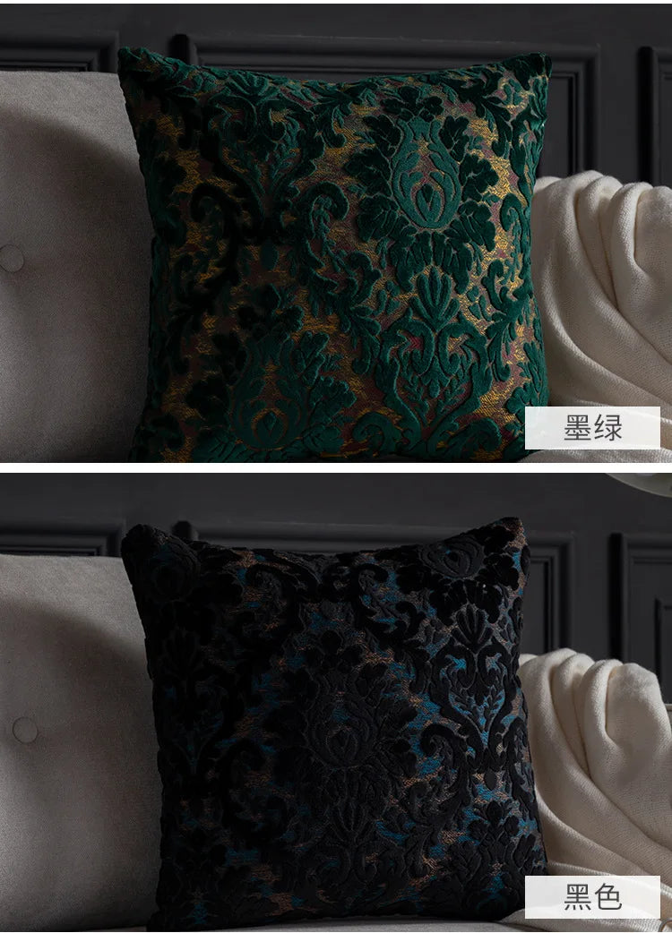 45x45/50x50cm Luxury Cut Velvet Sofa Pillow Cover Modern Nordic Cushion Case Living Room Villa Model Room Matching Velvet Back