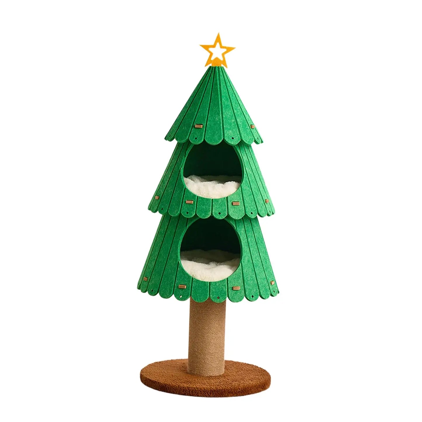Christmas Cat Tree Tower Cozy Hideaway Grind Claws Stable for Indoor Cats