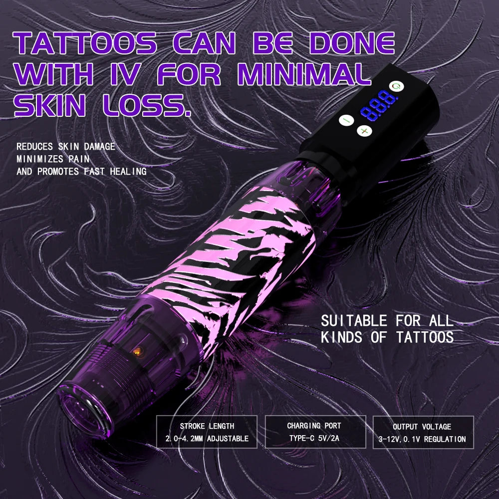 Goldplume Tattoo Set 10 Tattoo Needles Tattoo Pen Set High Power Tattoo Power Supply Tattoo Machine Set