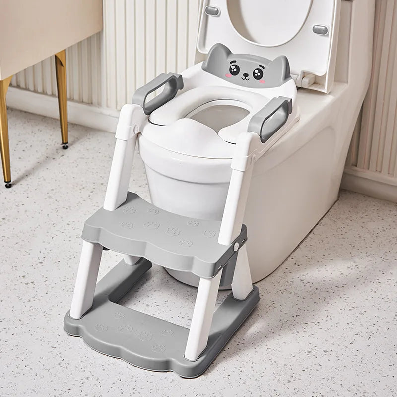 New Foldable Children's Toilet Seat Portable Baby Potty Training Toilet Cushion Toddler Auxiliary Pot Step Stool Urinal