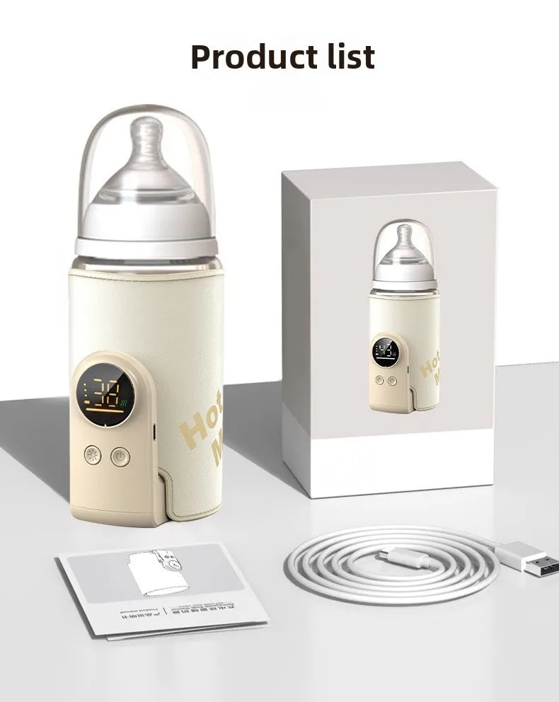 ‌6000mAh Smart Rechargeable Portable Feeding Bottle Warmer Travel Set Instant Heating Temperature Control for Baby Milk