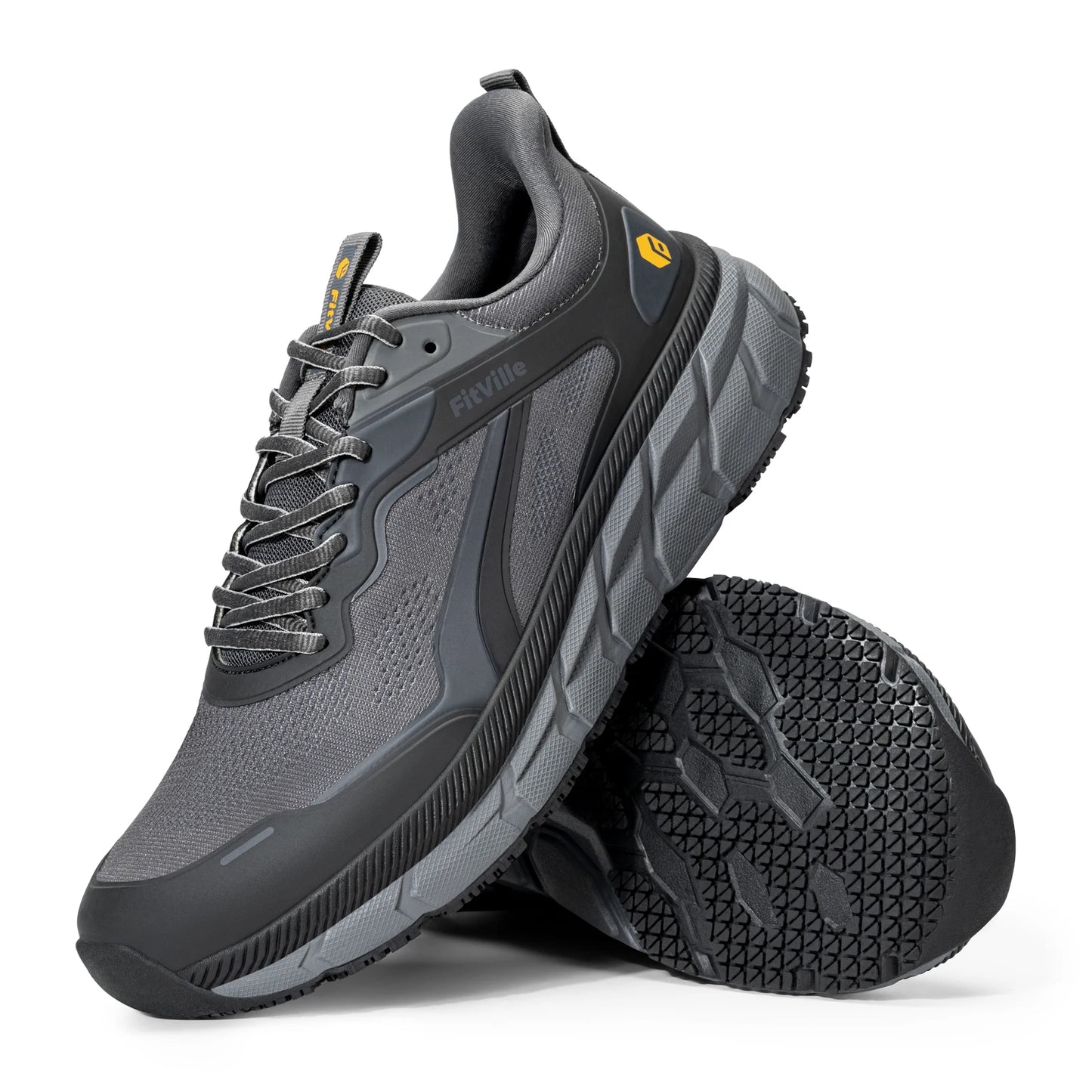 FitVille Extra Wide Men's Running Shoes Breathable Causal Sneakers Cushioned Sports Jogging Shoes for Men Non Slip Arche Support