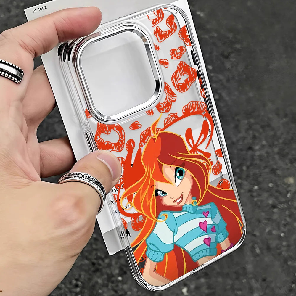 W-Winx C-Club Phone Case for IPhone 17 16e 16 15 14 13 12 11 Mini Pro Max X XR XSMAX 8 7 Air Plus Transparent Soft Cover