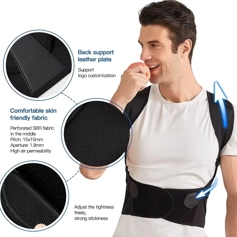 Back Brace Posture Support Wrap for Women & Men Back Lumbar Support Shoulder Posture Support for Posture & Back Neck