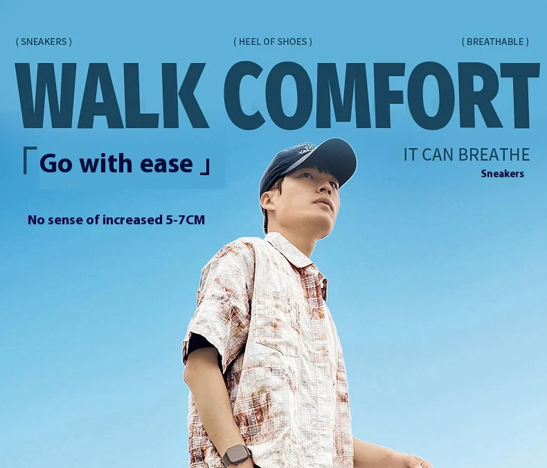 Unisex 6CM Height Increase Breathable Mesh Casual Shoes Lightweight Comfortable Elevator Sneakers for Men & Women Walking Shoes