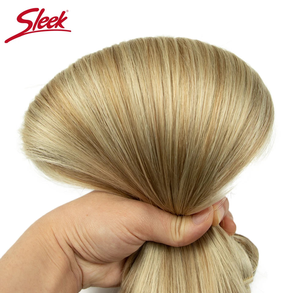 Sleek Peruvian Straight Human Hair Double Drawn Natural Human Hair Weave Bundles Natural Brown #27 #613 Remy Human Hair Bundle