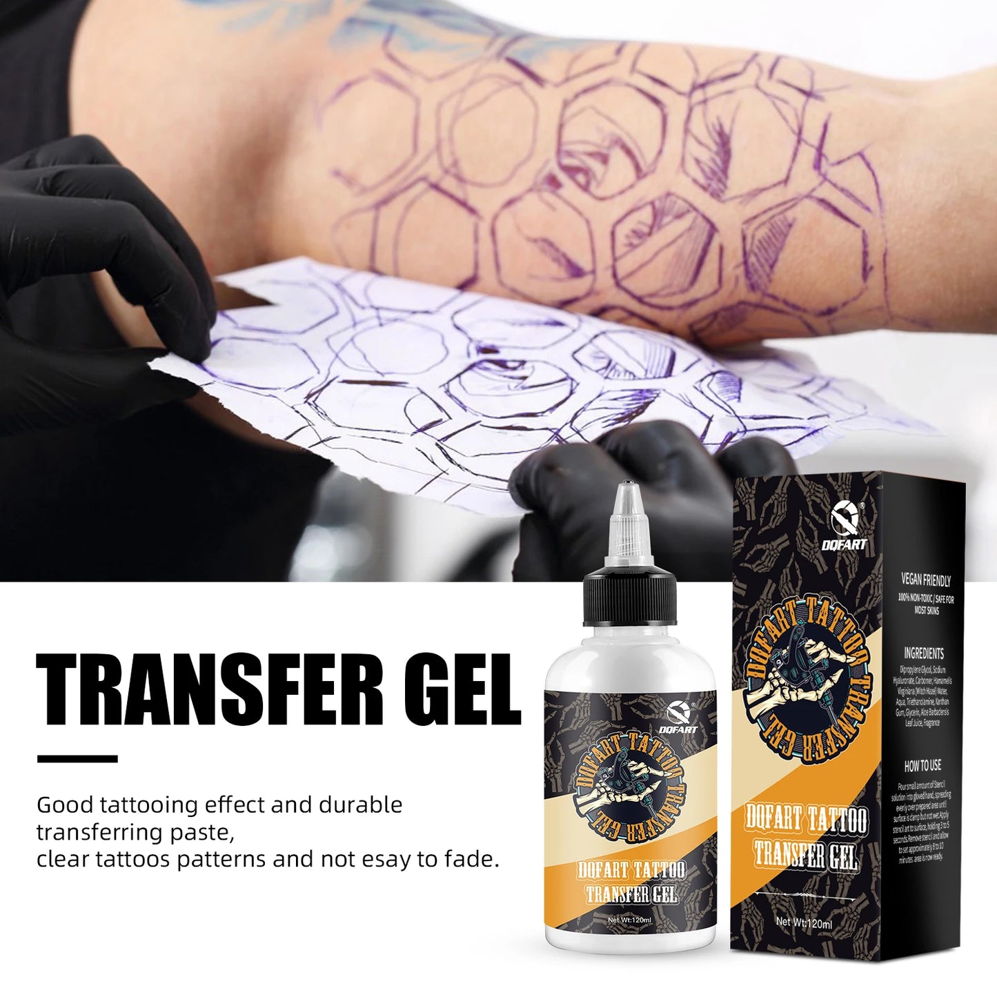 DQFART Tattoo Transfer Remover Spray Kit - Professional Correction Solution for Mistakes Safe Easy To Use for Beginners Artists